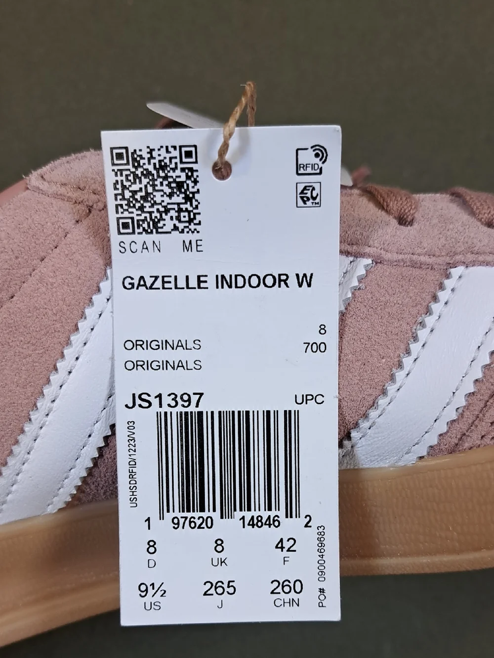 Adidas Gazell Indoor Sneaker - Color: Clay / White - Size: Women 9.5